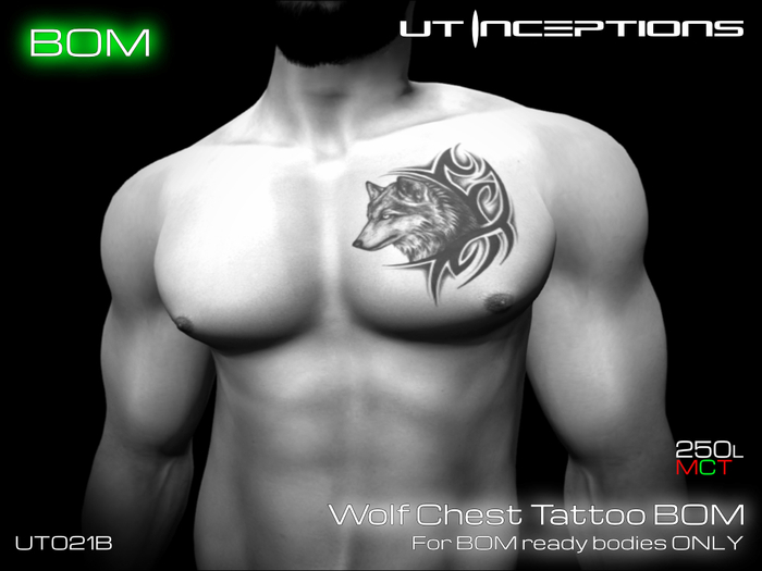 Second Life Marketplace - UT021B Wolf Chest Tattoo BOM